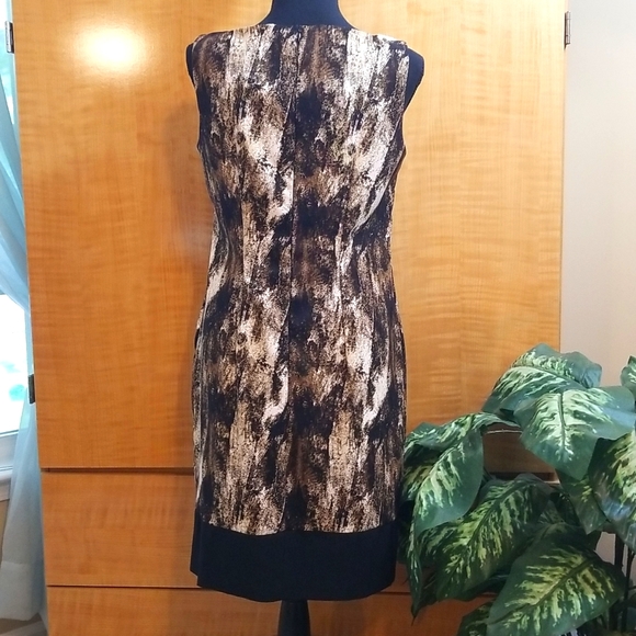 AB Studio black, brown & white dress in sz.6. - Picture 2 of 8